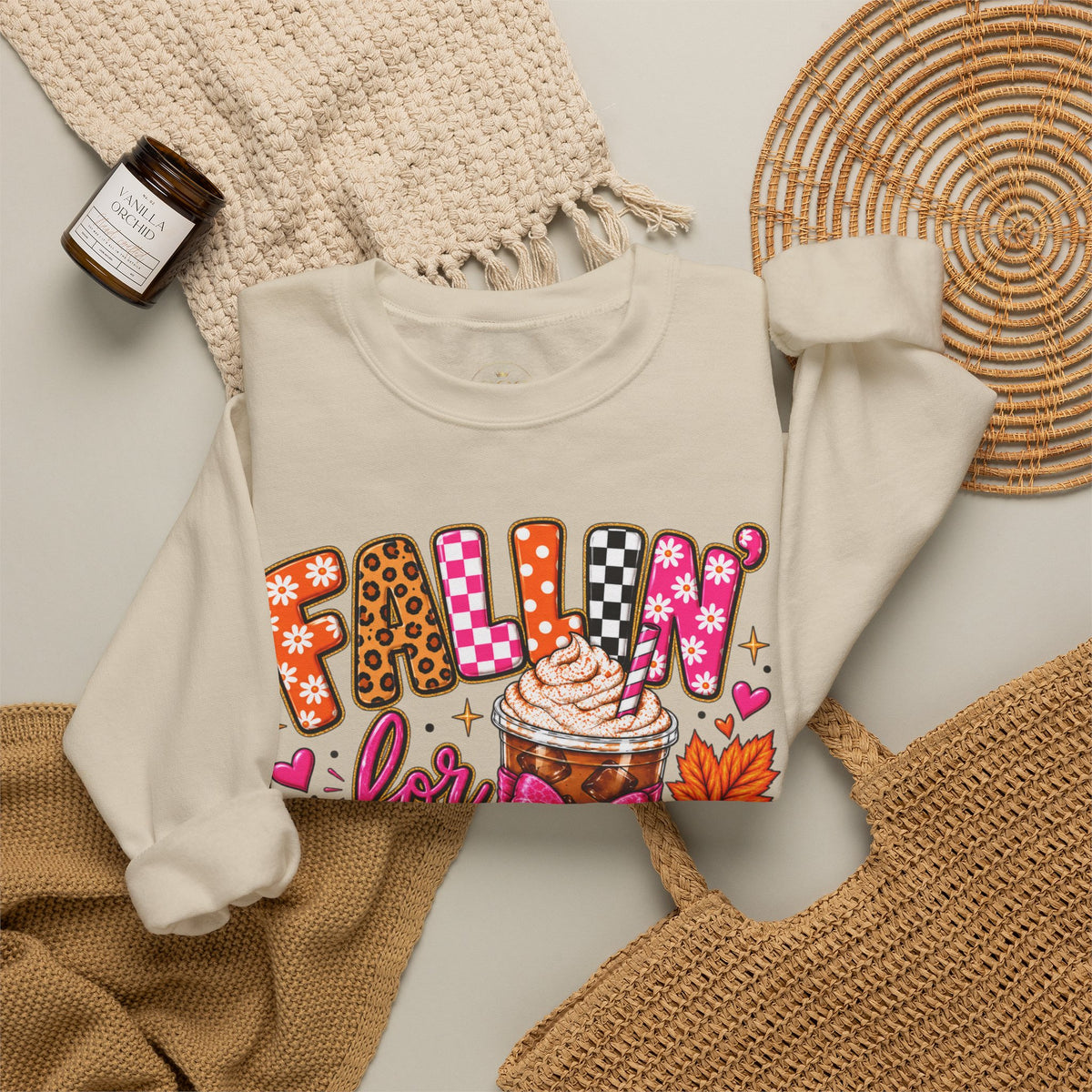 Fallin' for Coffee Crewneck Sweatshirt