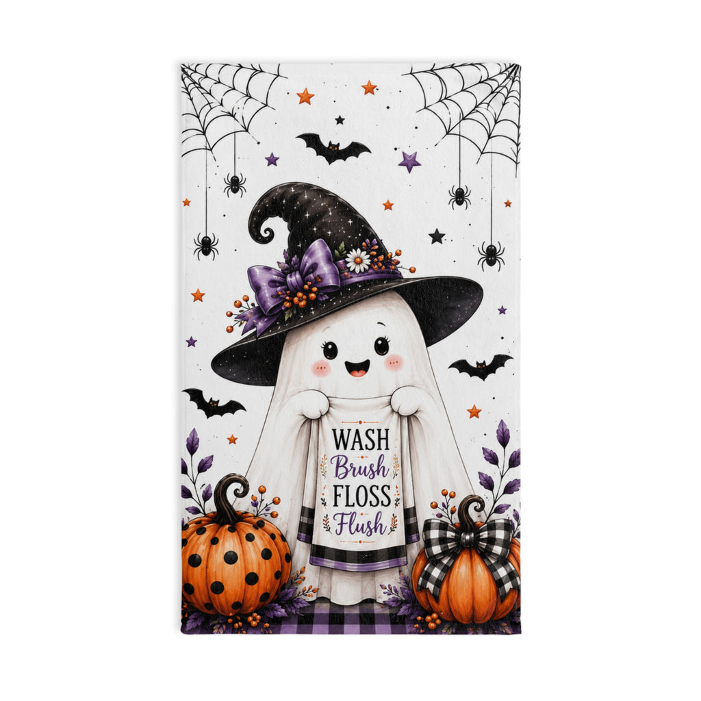 Happy Halloween Ghost Hand Towel | Halloween Bathroom Decor