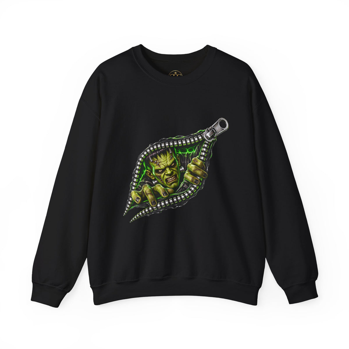 Frankenstein Zipper Halloween Graphic Sweatshirt