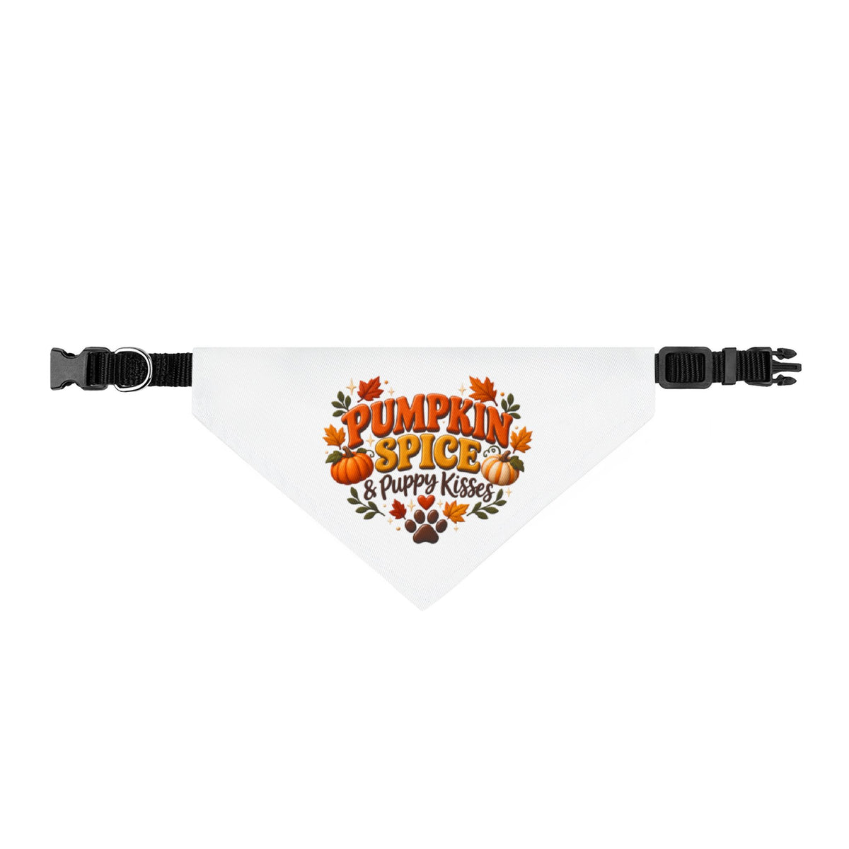 Pumpkin Spice & Puppy Kisses Clip-on Pet Bandana