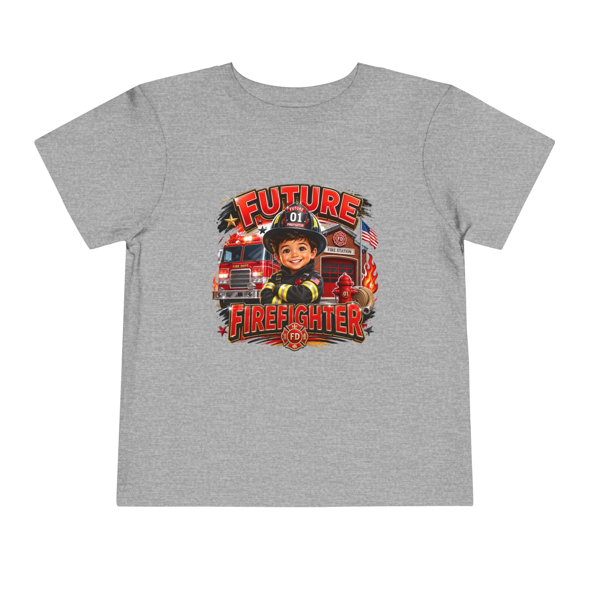 Future Firefighter Toddler Tee - Cute Firetruck Graphic Kids Shirt