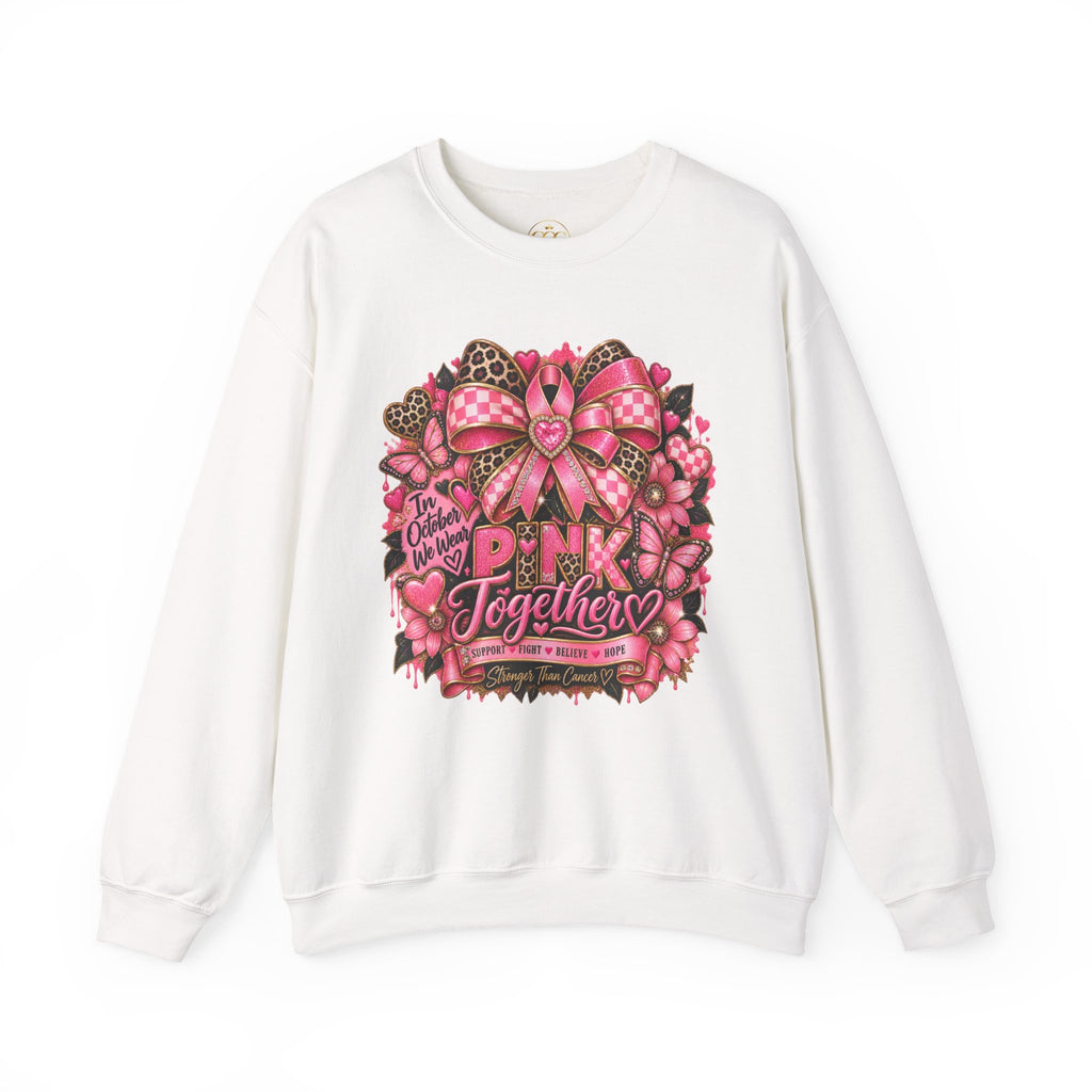 Breast Cancer Awareness Crewneck — 'Pink Together' Ribbon Sweatshirt