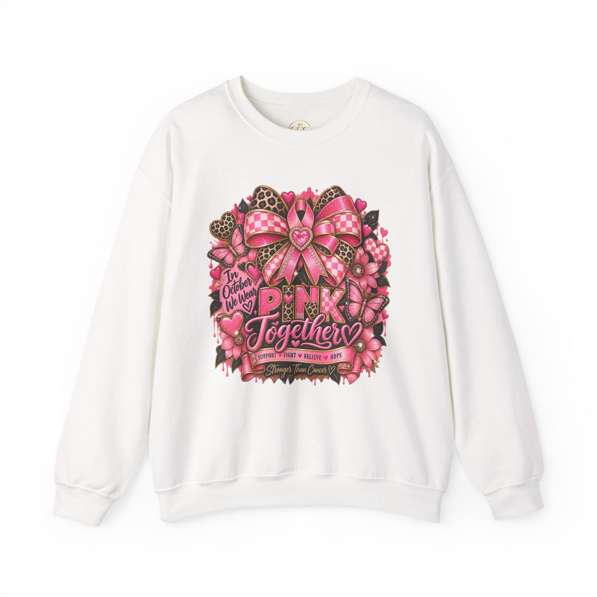 Breast Cancer Awareness Crewneck — 'Pink Together' Ribbon Sweatshirt