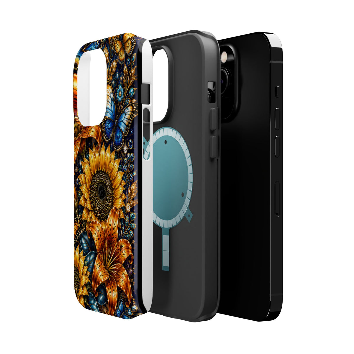 Sunflower & Blue Butterfly Magnetic Impact Phone Case