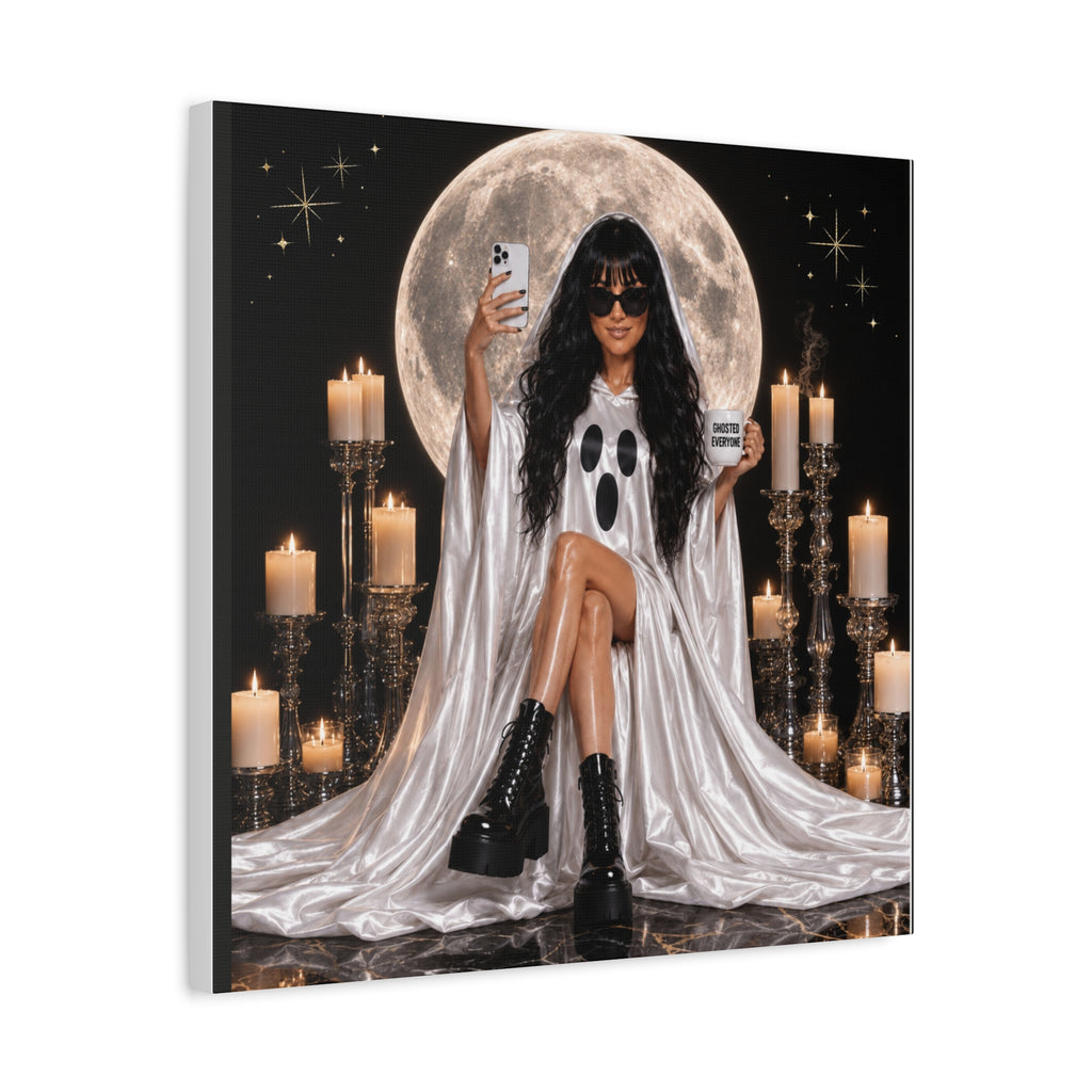 Personalized Ghosted Everyone Moon Portrait Canvas – Custom 20″ × 20″ Wall Art