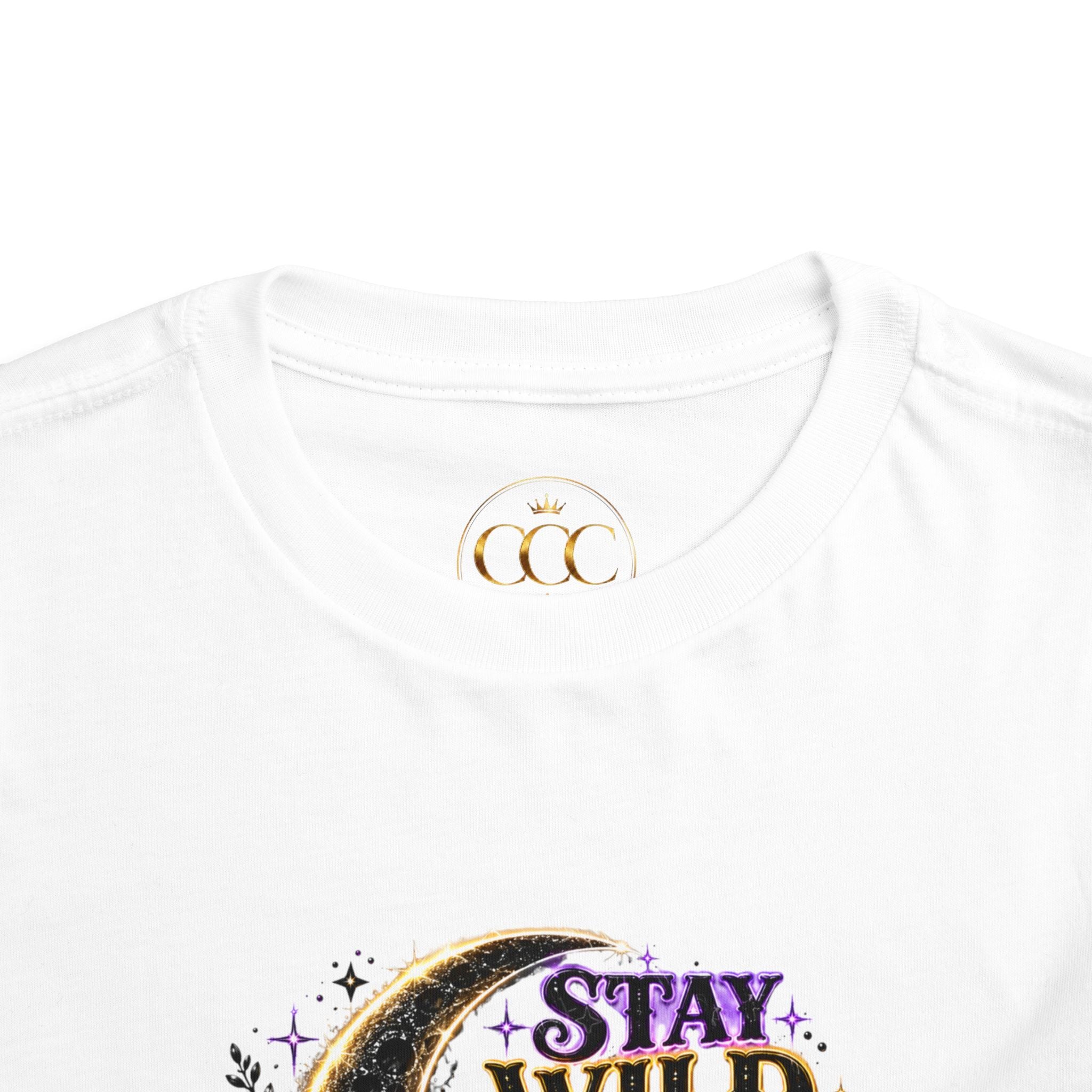 Toddler Tee — "Stay Wild Moon Child" Floral Moon Graphic