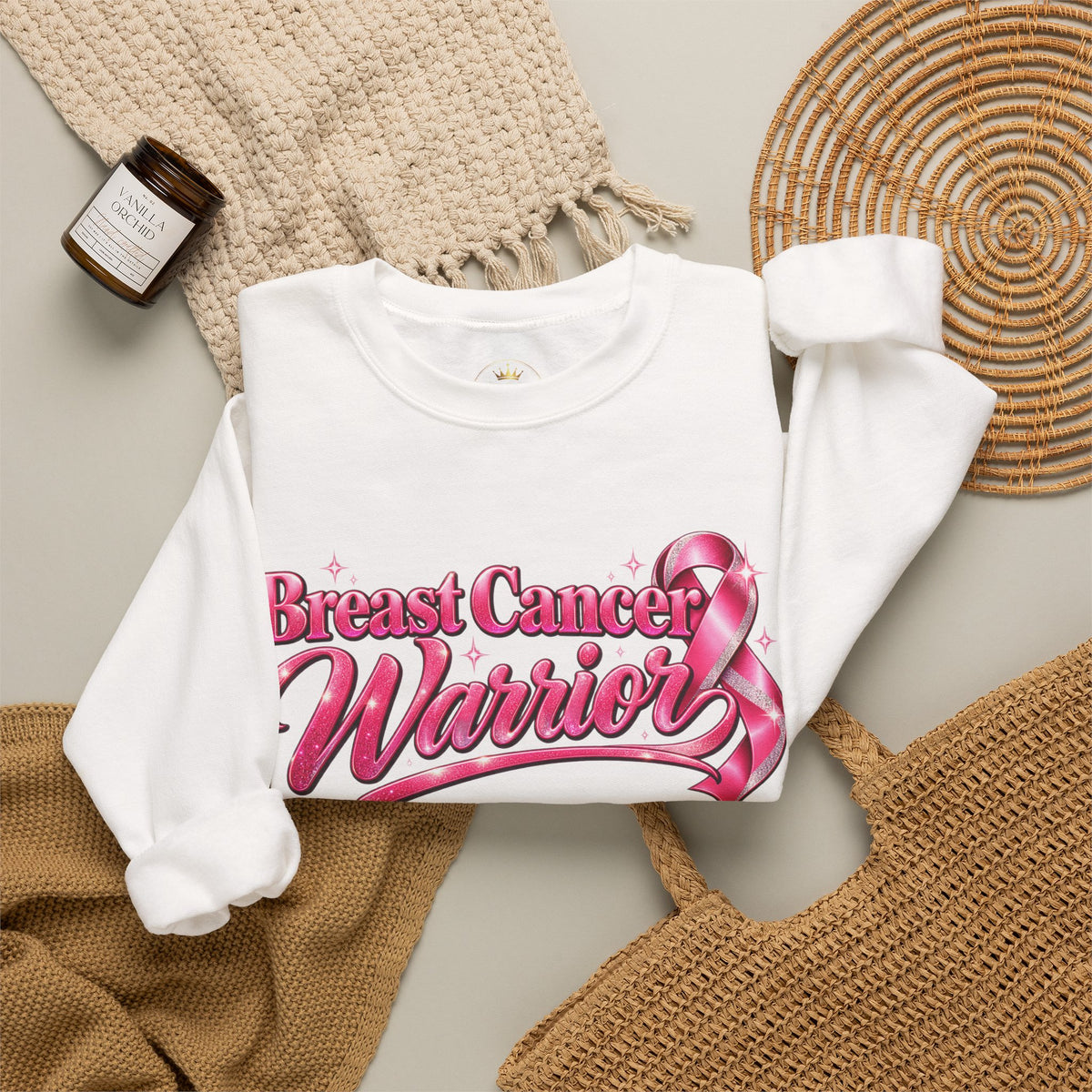 Breast Cancer Warrior Crewneck Sweatshirt