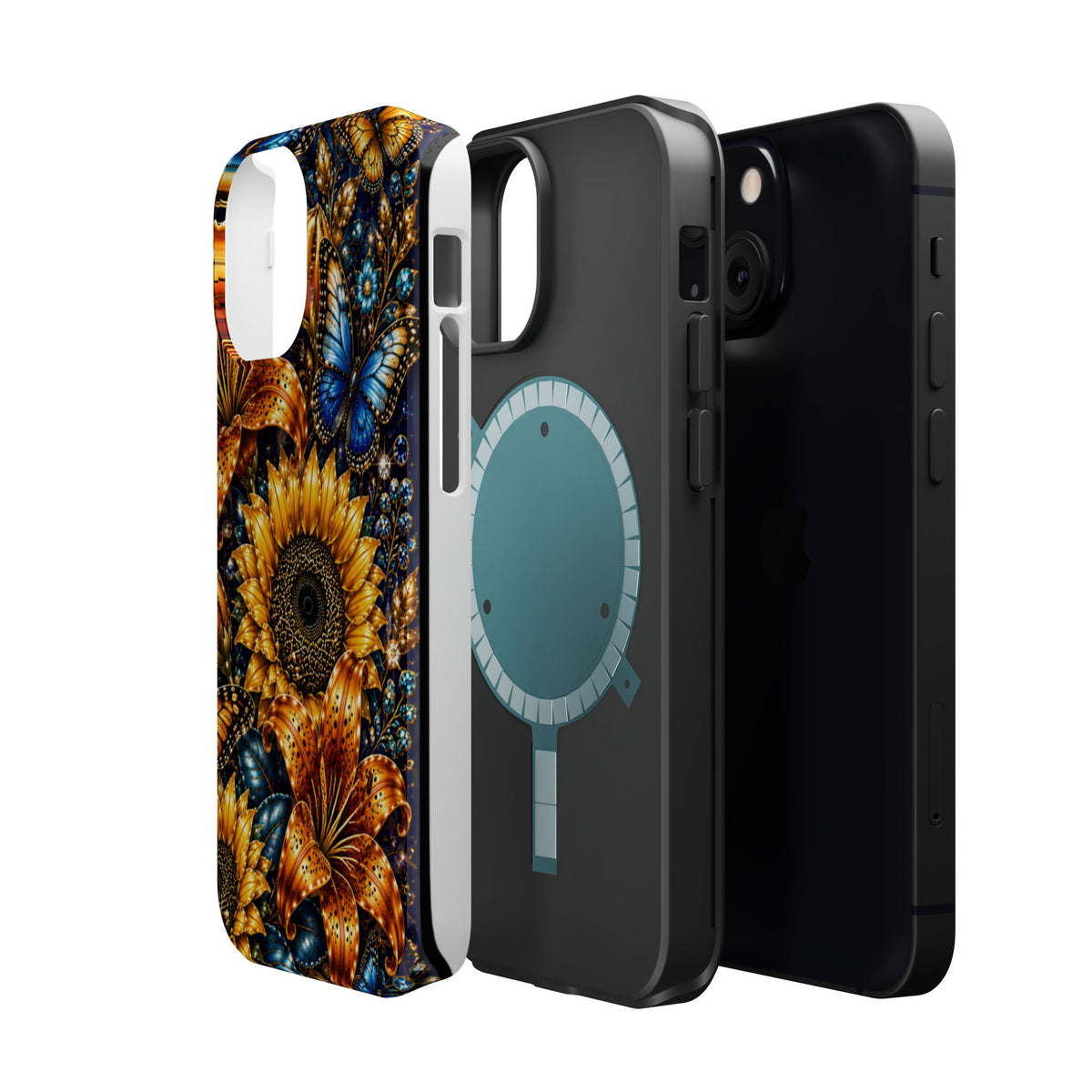 Sunflower & Blue Butterfly Magnetic Impact Phone Case