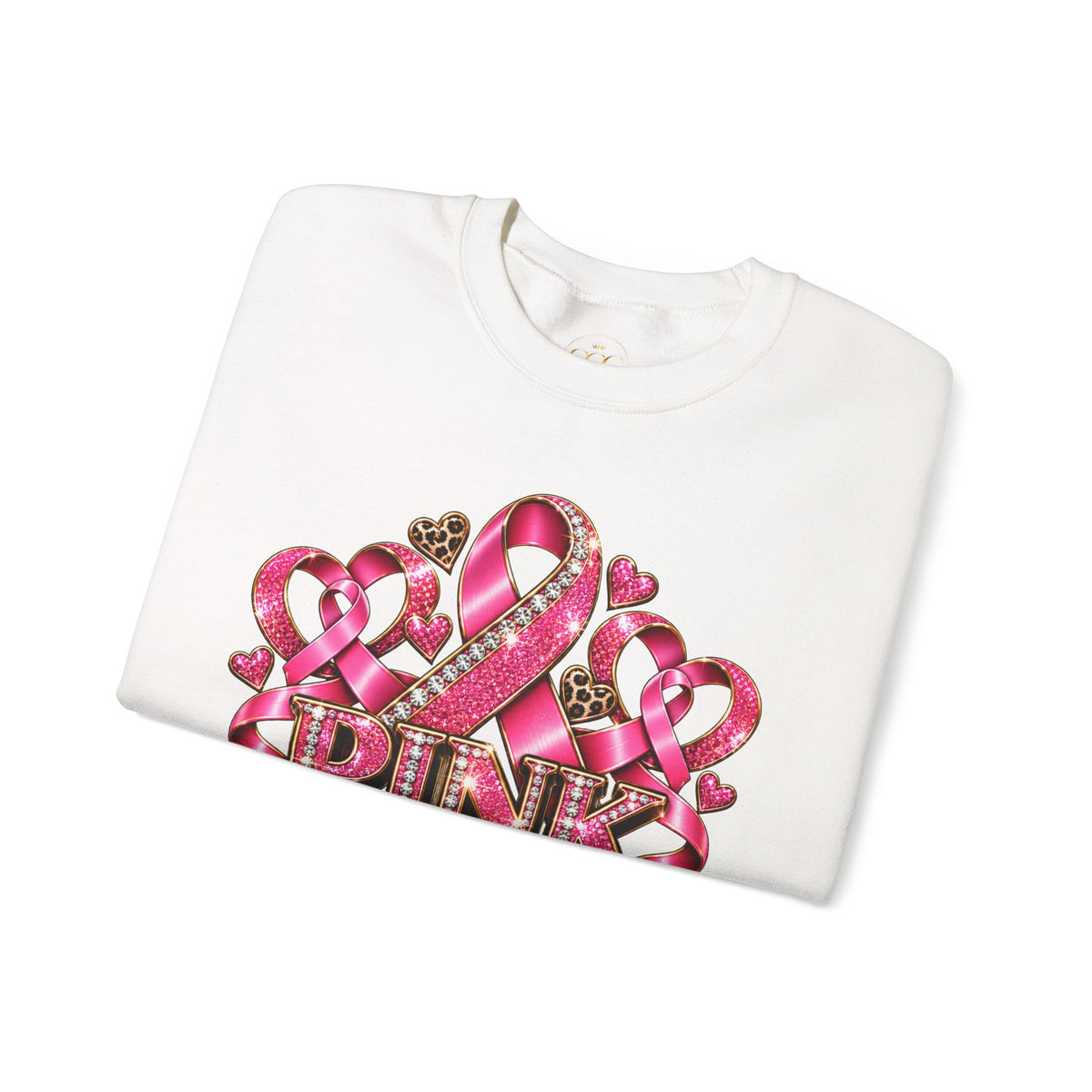 Breast Cancer Awareness Crewneck Sweatshirt — "Pink Together" Ribbon Design