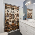 Hey There Boo Shower Curtain | Rustic Plaid Halloween Bathroom Decor
