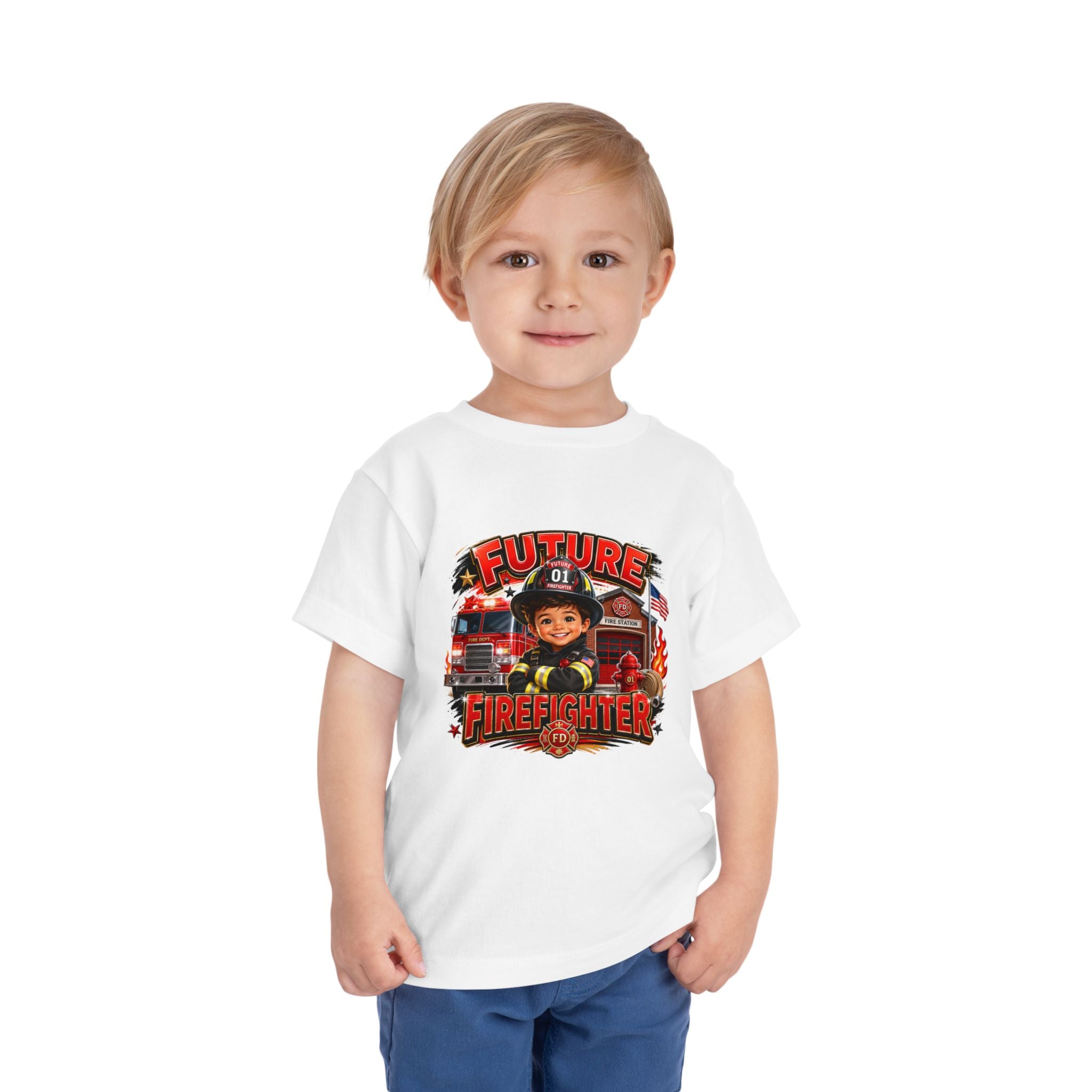 Future Firefighter Toddler Tee - Cute Firetruck Graphic Kids Shirt