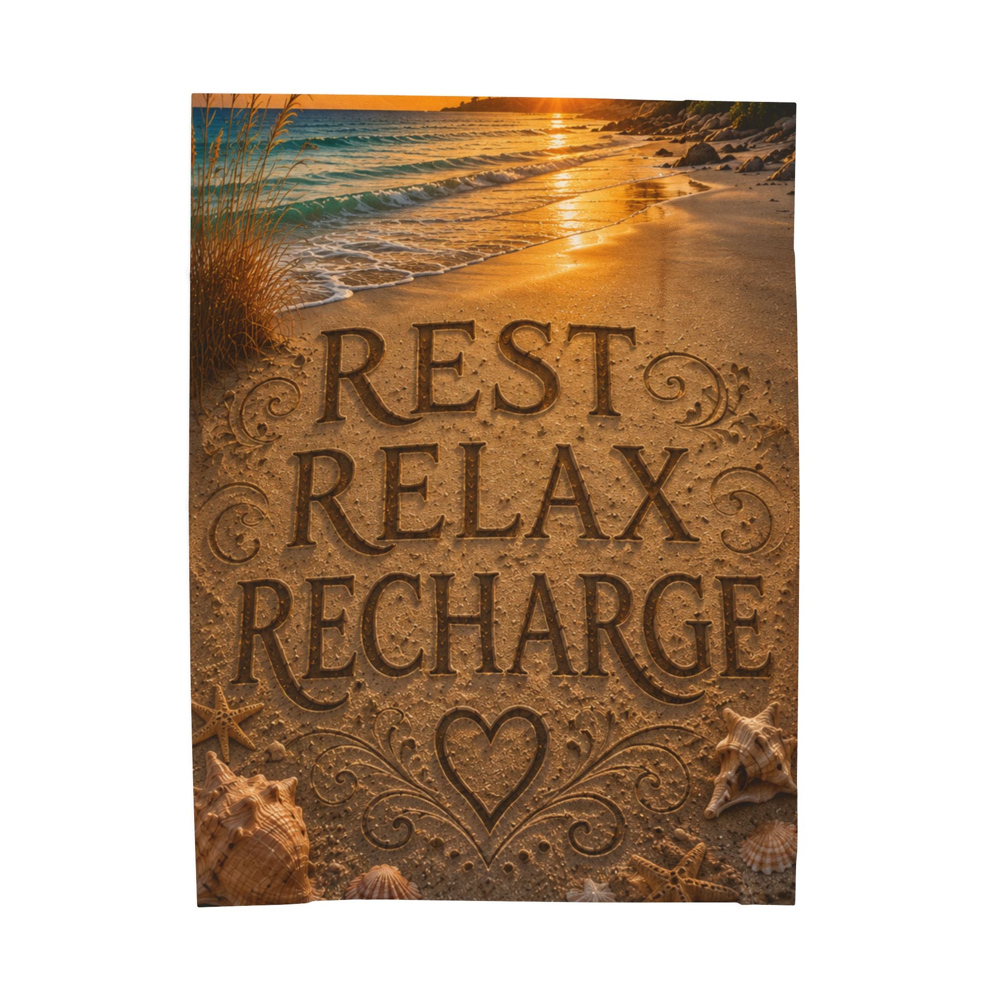 Rest • Relax • Recharge | Throw Blanket | Coastal Serenity Collection