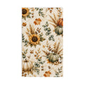 Autumn Harvest Hand Towel | Watercolor Pumpkin Sunflower Fall Bathroom Decor
