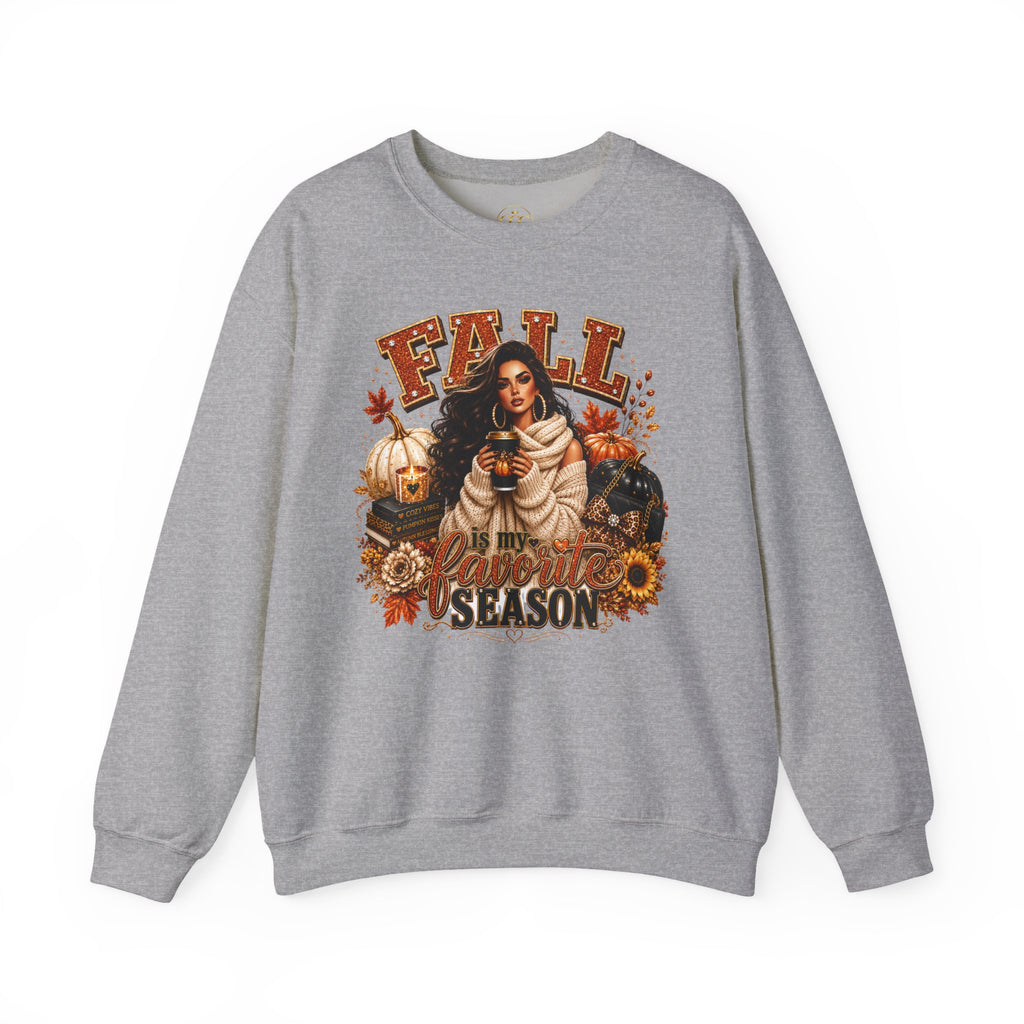 Fall Is My Favorite Season Sweatshirt — Cozy Autumn Pumpkin & Sunflower Graphic
