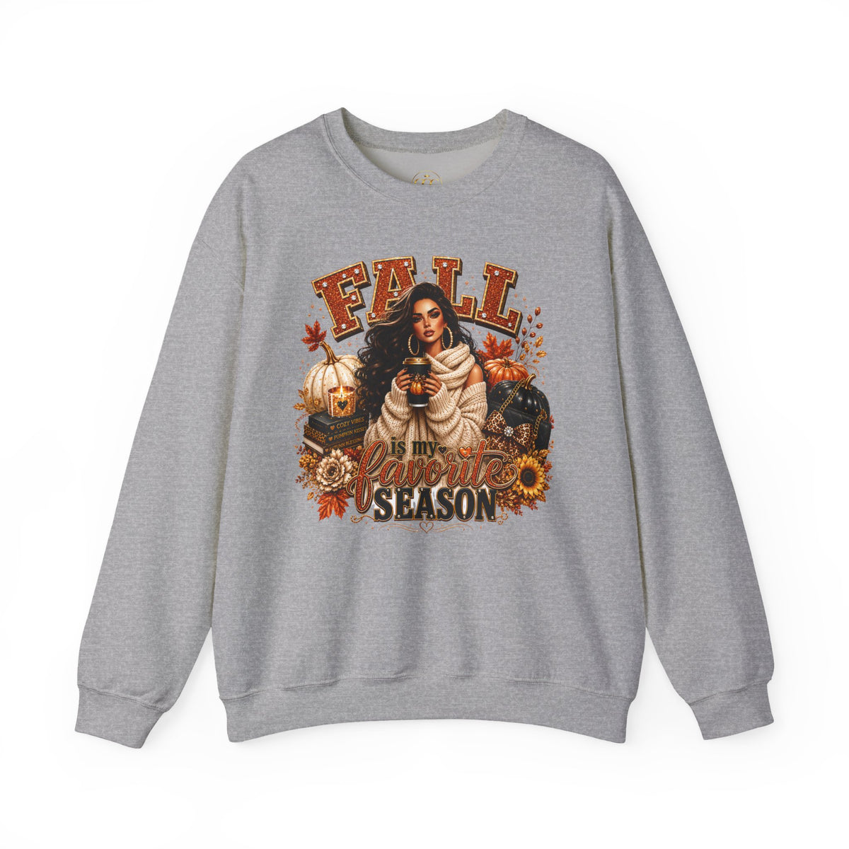 Fall Is My Favorite Season Sweatshirt — Cozy Autumn Pumpkin & Sunflower Graphic