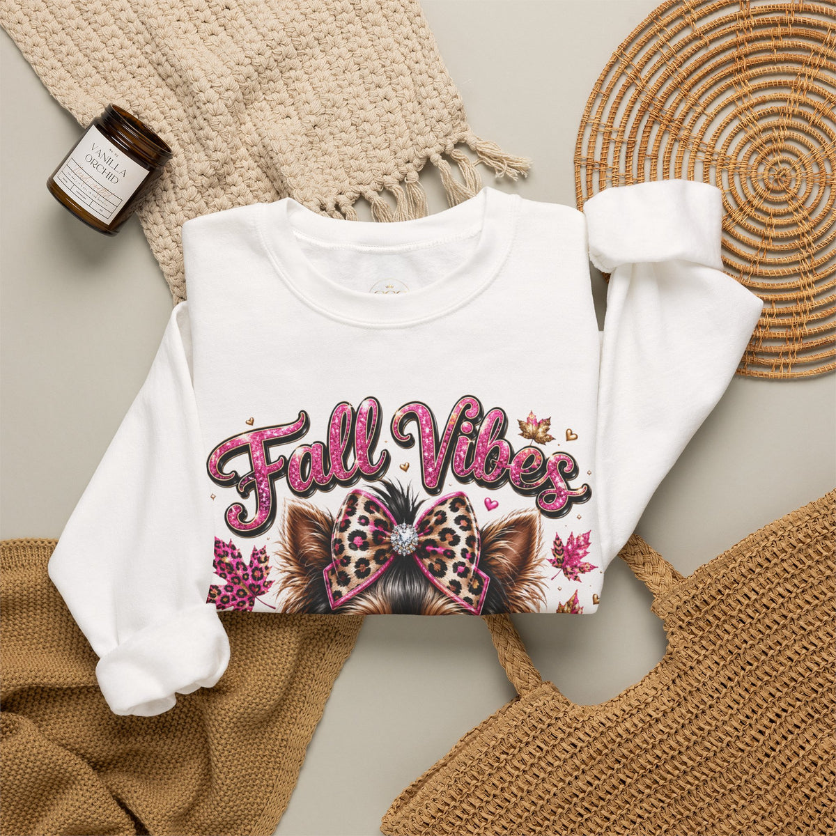 Fall Vibes Chihuahua Sweatshirt | Cute Dog Mom Fall Crewneck