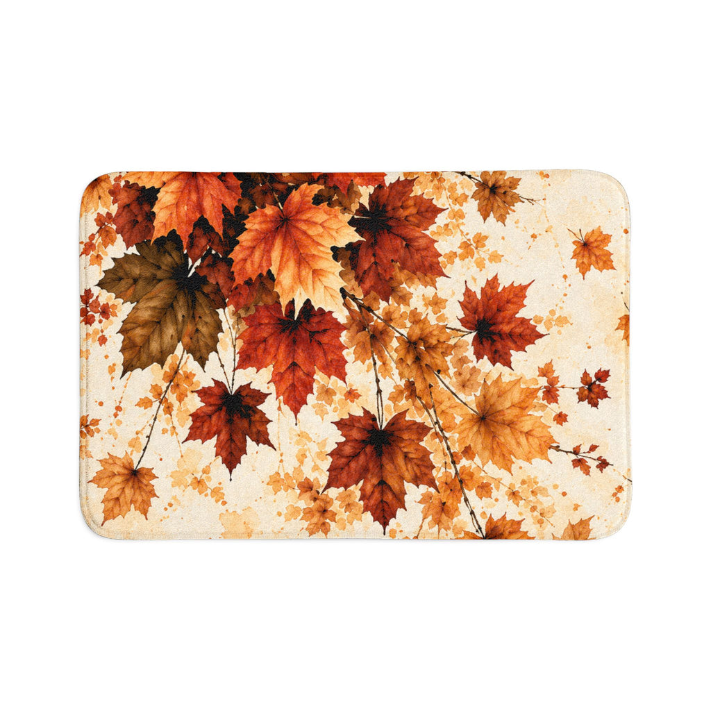 Autumn Maple Leaf 3-Piece Bathroom Set | Fall Foliage Bath Mat, Contour Mat & Toilet Lid Cover