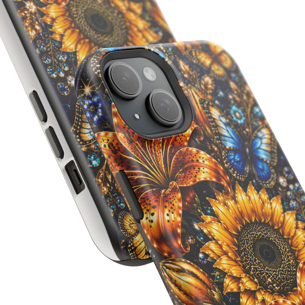 Sunflower & Blue Butterfly Magnetic Impact Phone Case