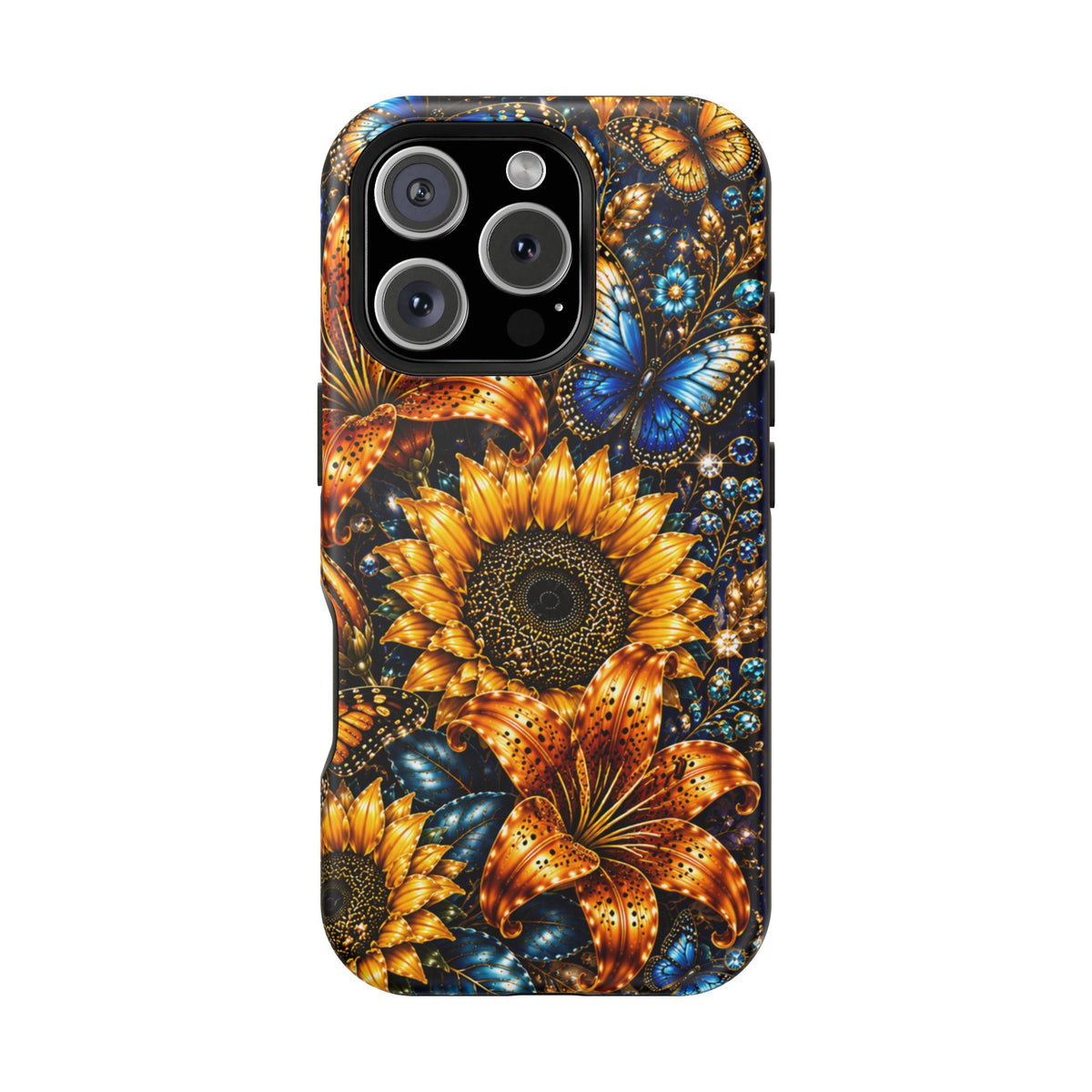 Sunflower & Blue Butterfly Magnetic Impact Phone Case