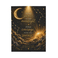 Moonlight & Sunrise Velveteen Plush Blanket - "Find Peace in the Moonlight, Find Courage with the Sunrise"
