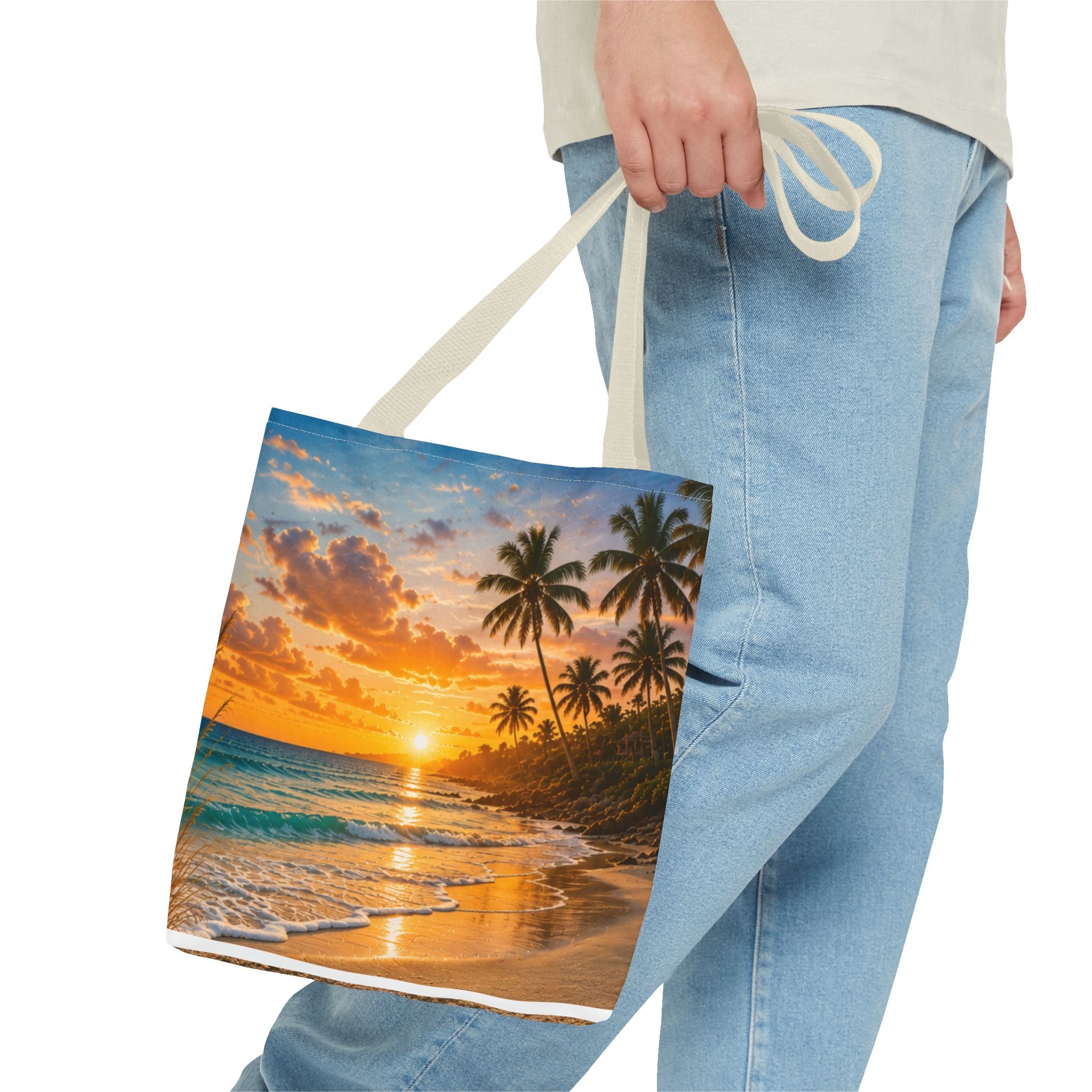 Leave Your Worries In The Sand | AOP Tote Bag | Coastal Serenity Collection