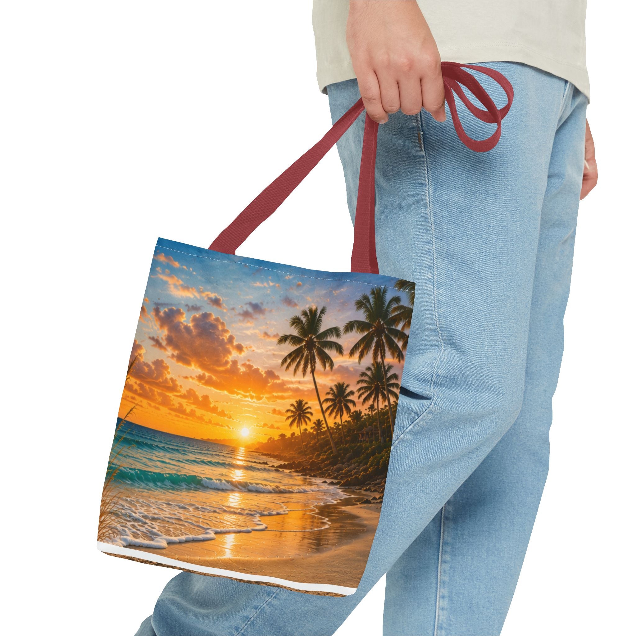 Leave Your Worries In The Sand | AOP Tote Bag | Coastal Serenity Collection
