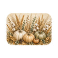 Autumn Harvest Bath Mat | Pampas Grass & Pumpkin Botanical Fall Bathroom Decor