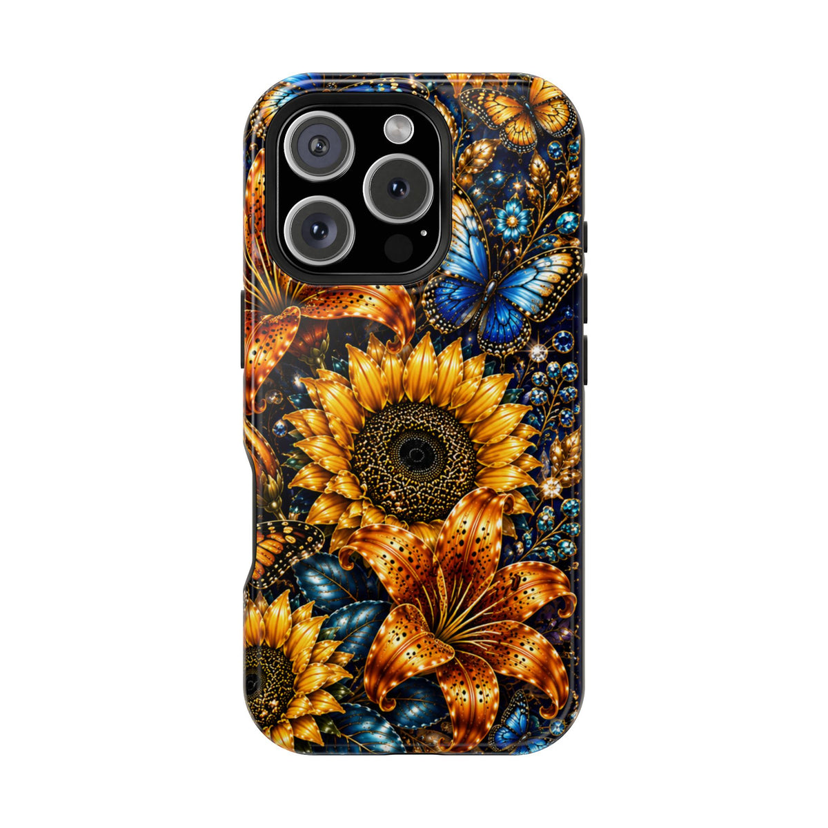Sunflower & Blue Butterfly Magnetic Impact Phone Case