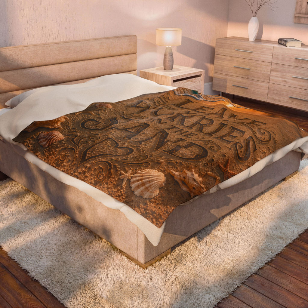 Leave Your Worries In The Sand | Throw Blanket | Coastal Serenity Collection