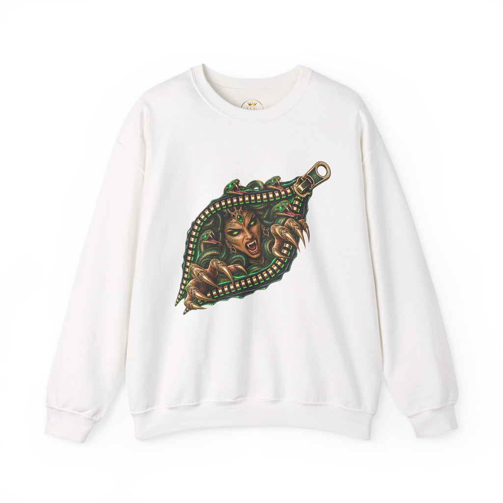 Medusa Zipper Men’s Sweatshirt | Front & Back Mythology Crewneck