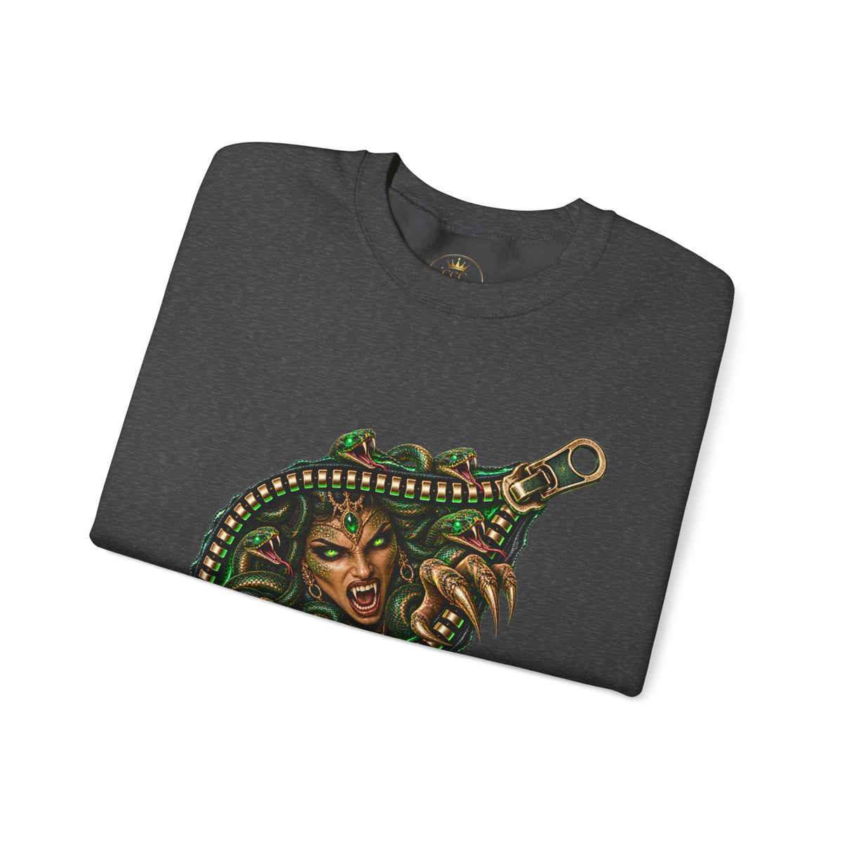Medusa Zipper Men’s Sweatshirt | Front & Back Mythology Crewneck