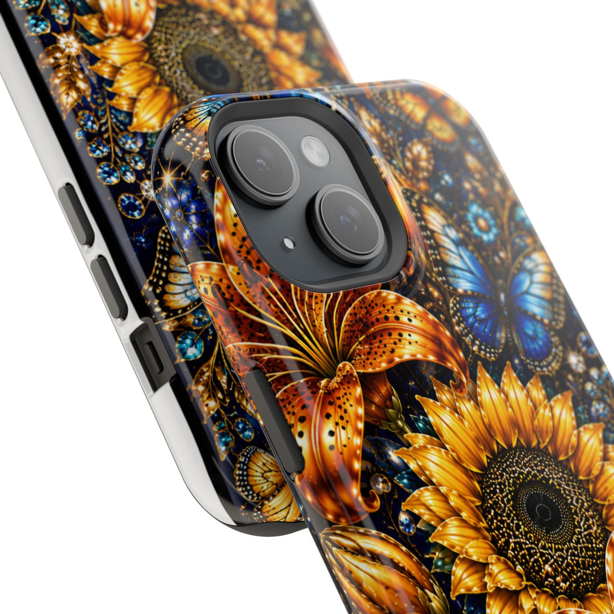 Sunflower & Blue Butterfly Magnetic Impact Phone Case