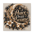 Peace Over Pressure™ Luxury Celestial Wall Art Canvas | Black, Gold & Cream Inspirational Home Décor