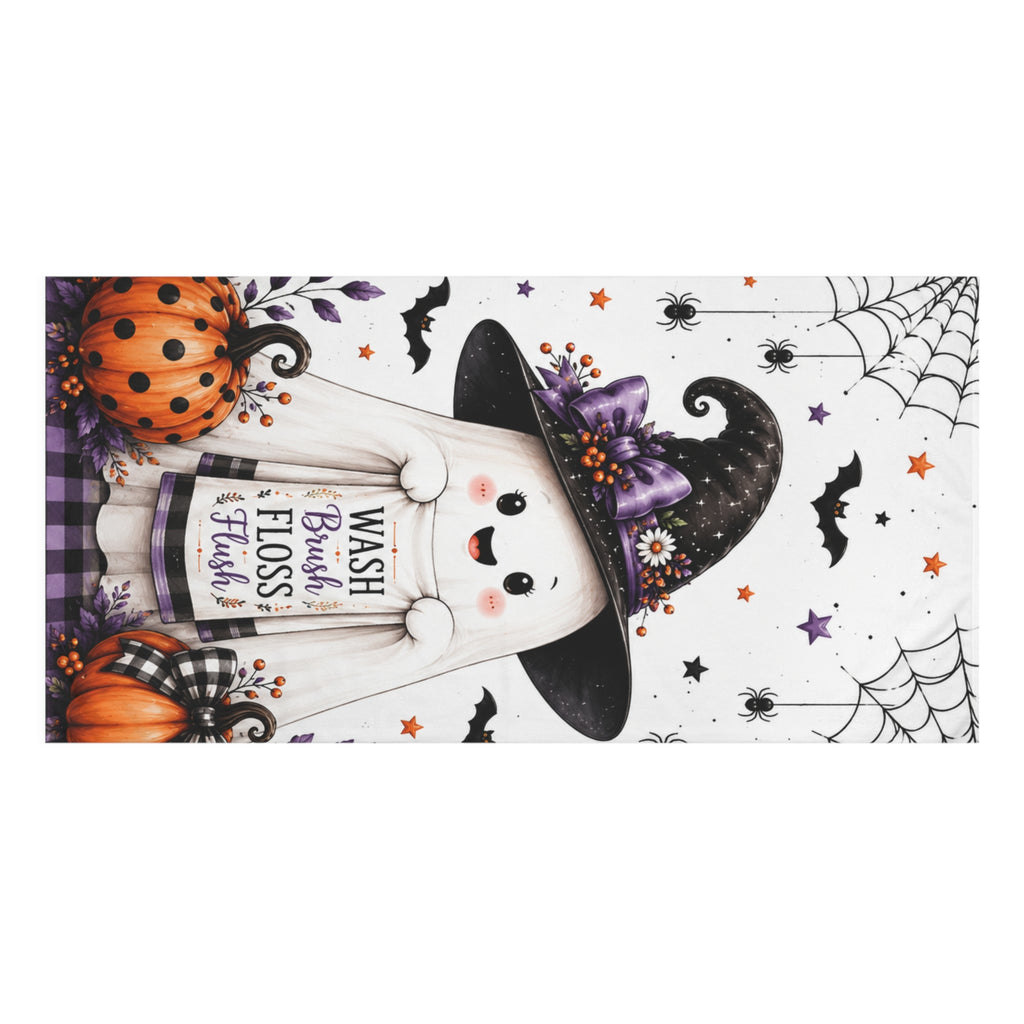 Happy Halloween Ghost Bath Towel | Halloween Bathroom Decor