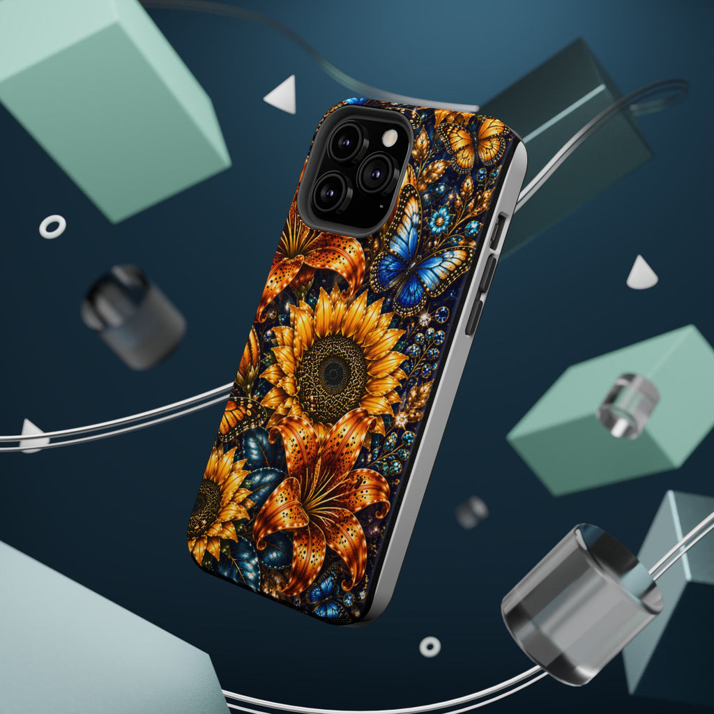 Sunflower & Blue Butterfly Magnetic Impact Phone Case