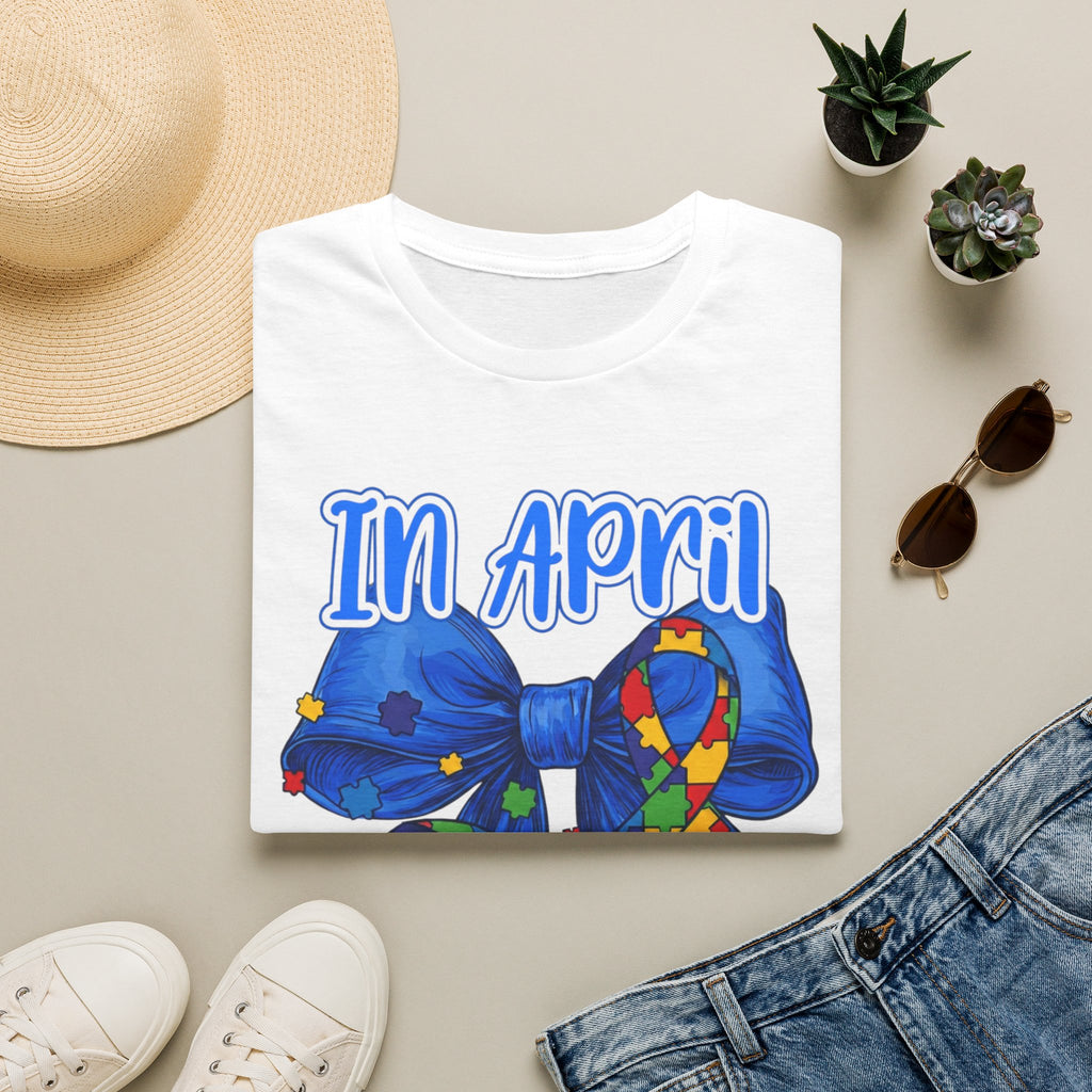 In April We Wear Blue Autism Awareness Tee