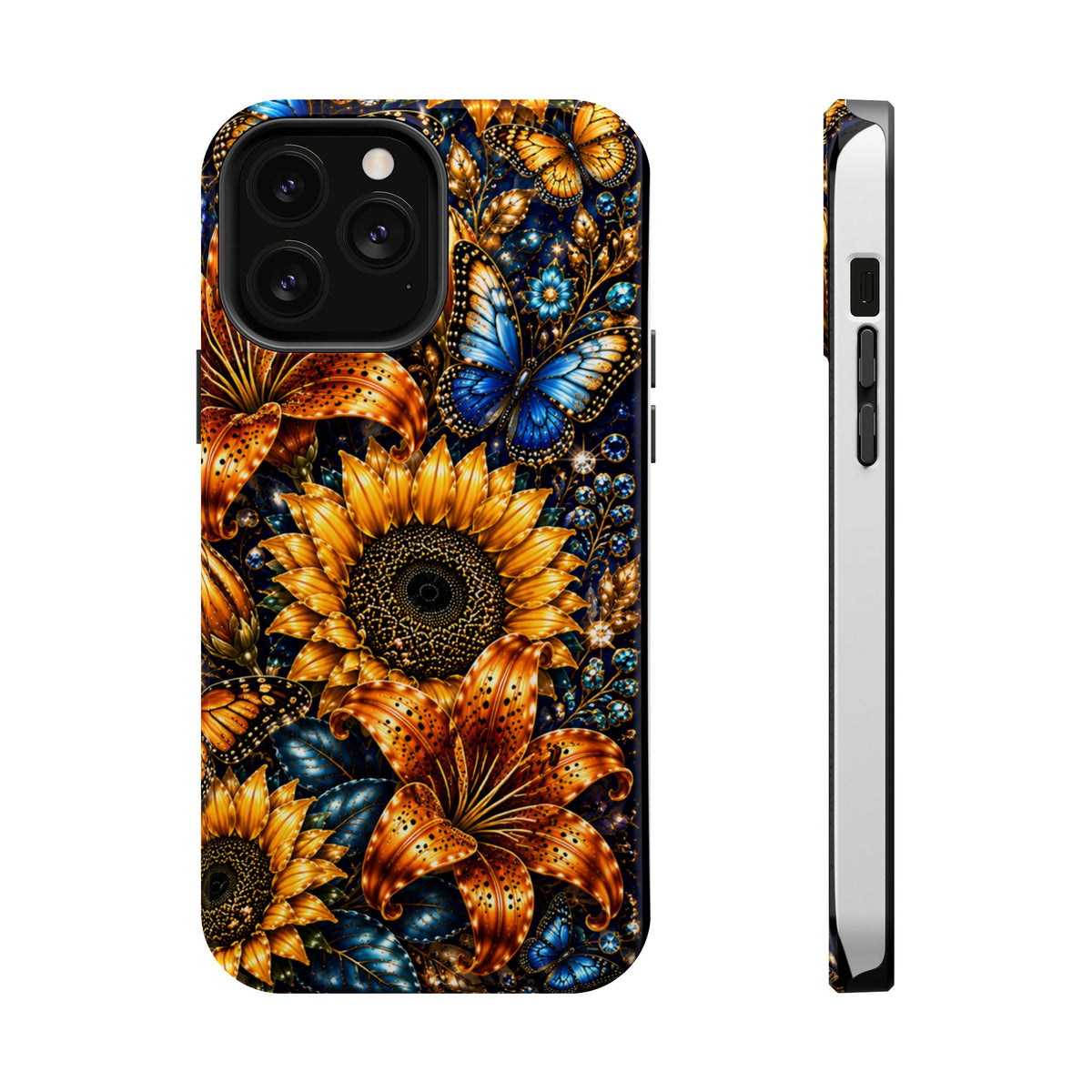 Sunflower & Blue Butterfly Magnetic Impact Phone Case