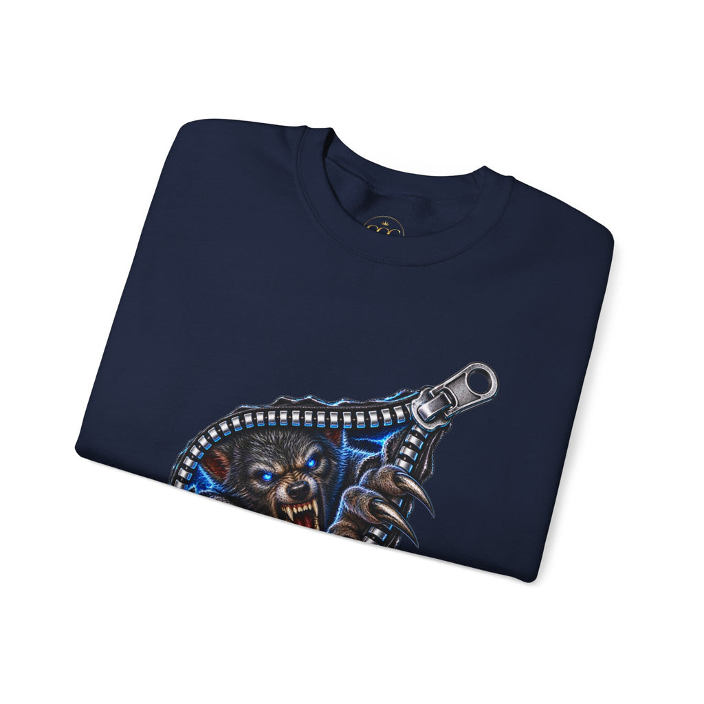 Werewolf  Ripper Zipper Graphic Crewneck Sweatshirt