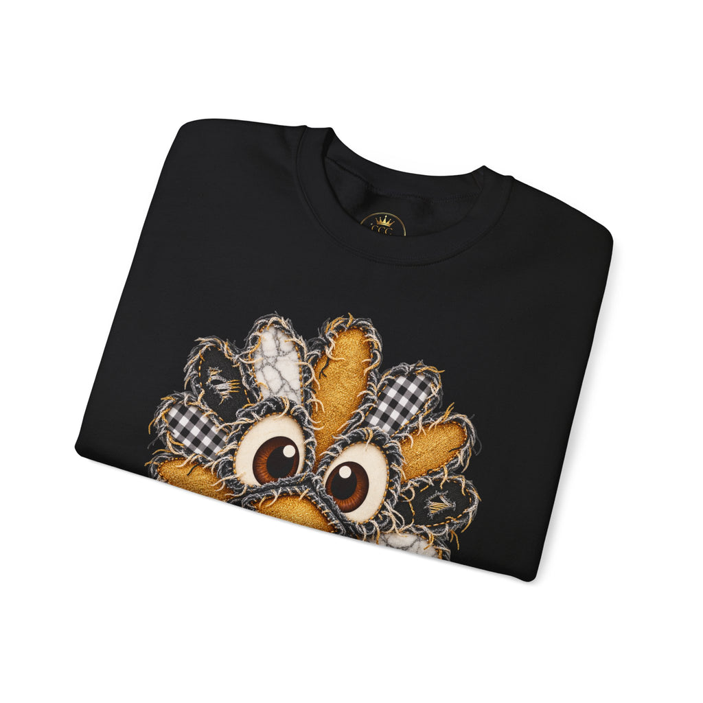 Cute Turkey Sweatshirt | Peekaboo Turkey Thanksgiving Graphic Crewneck