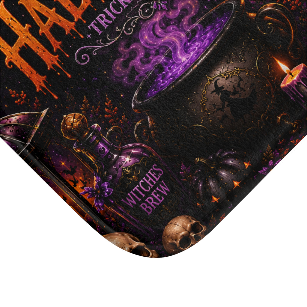 Happy Halloween Trick or Treat Bath Mat | Dark Gothic Halloween Bathroom Decor