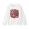 Crewneck Sweatshirt — Pink Ribbon Breast Cancer Awareness Floral Design
