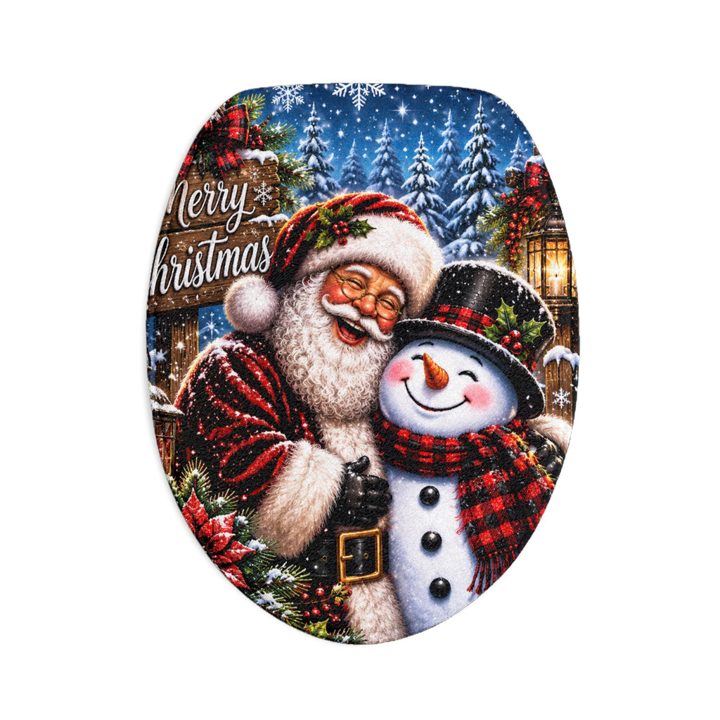 Merry Christmas Santa & Snowman 3-Piece Bathroom Set | Holiday Home Decor