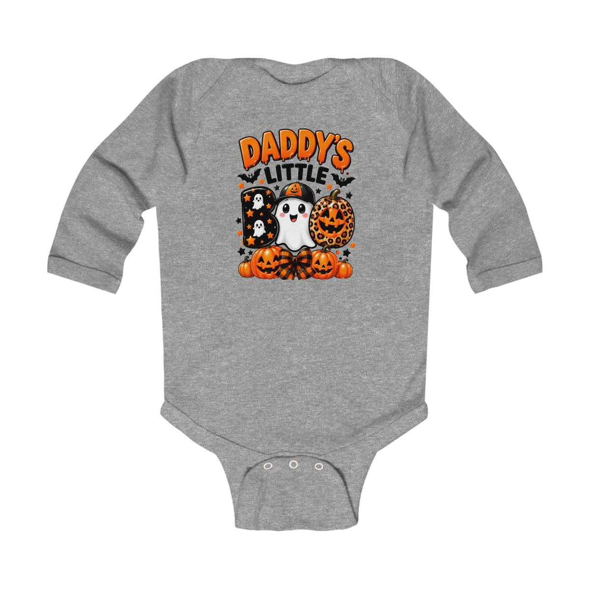 Daddy’s Little Boo Infant Bodysuit — Halloween Ghost & Pumpkins Long Sleeve