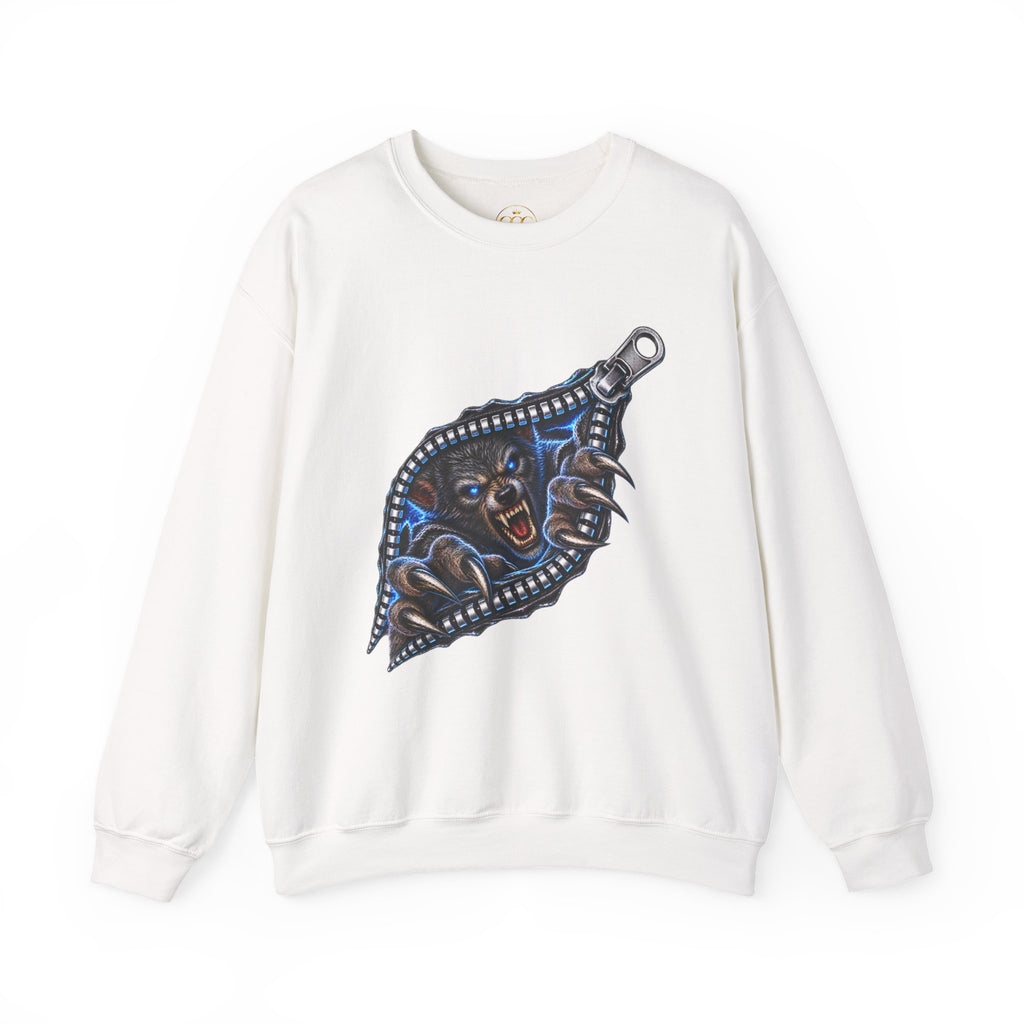 Werewolf  Ripper Zipper Graphic Crewneck Sweatshirt