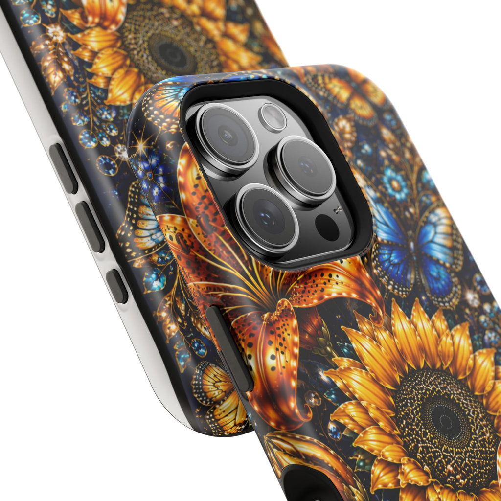 Sunflower & Blue Butterfly Magnetic Impact Phone Case
