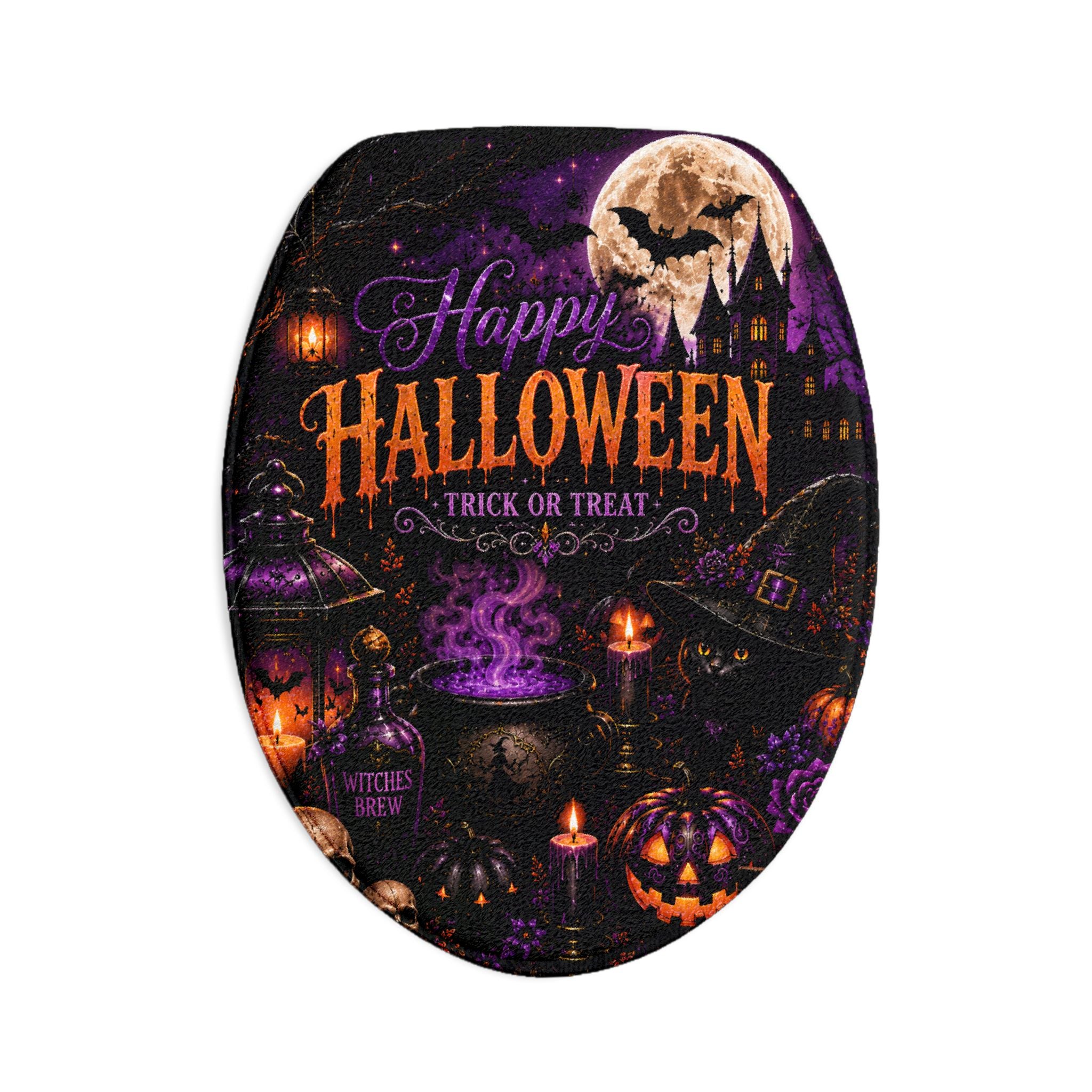 Halloween Trick or Treat 3-Piece Bathroom Set | Dark Gothic Halloween Bathroom Decor