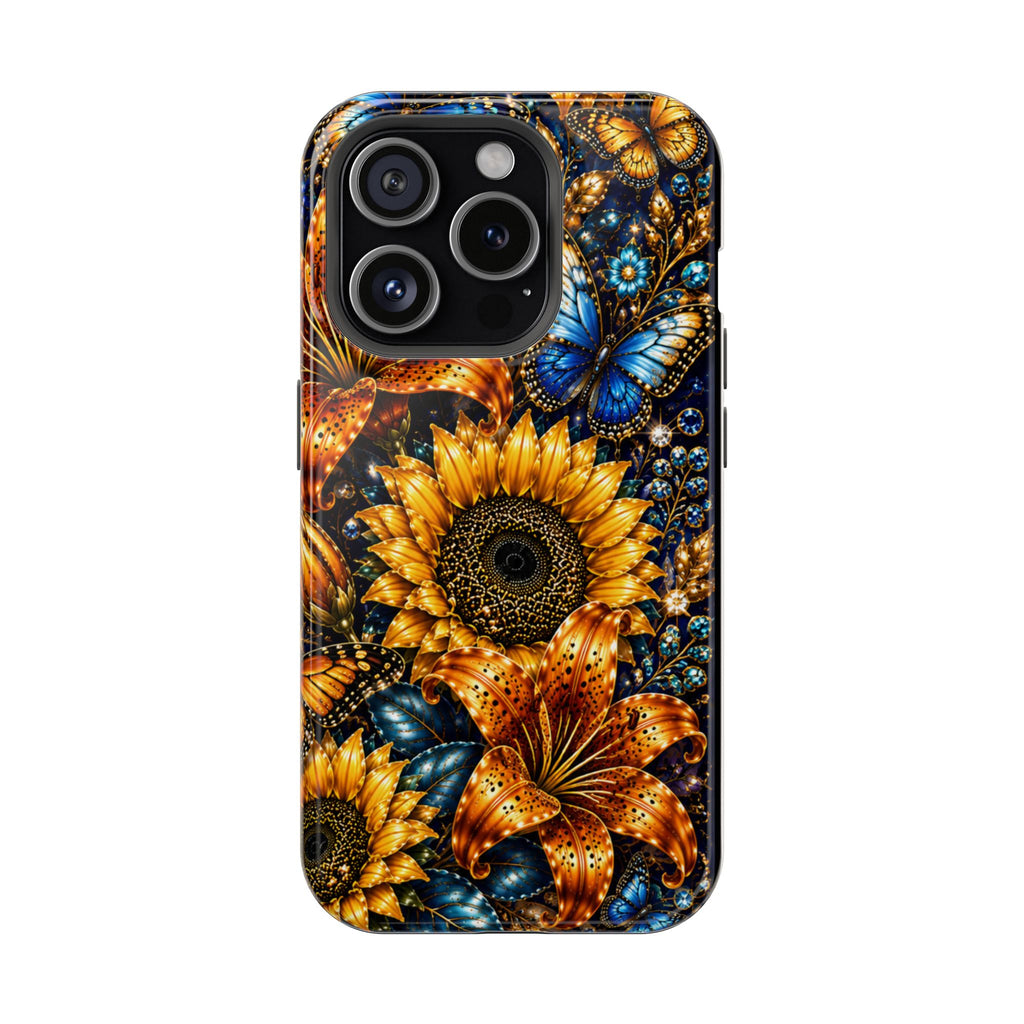 Sunflower & Blue Butterfly Magnetic Impact Phone Case