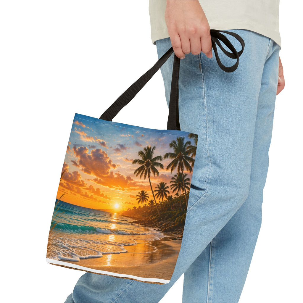 Leave Your Worries In The Sand | AOP Tote Bag | Coastal Serenity Collection