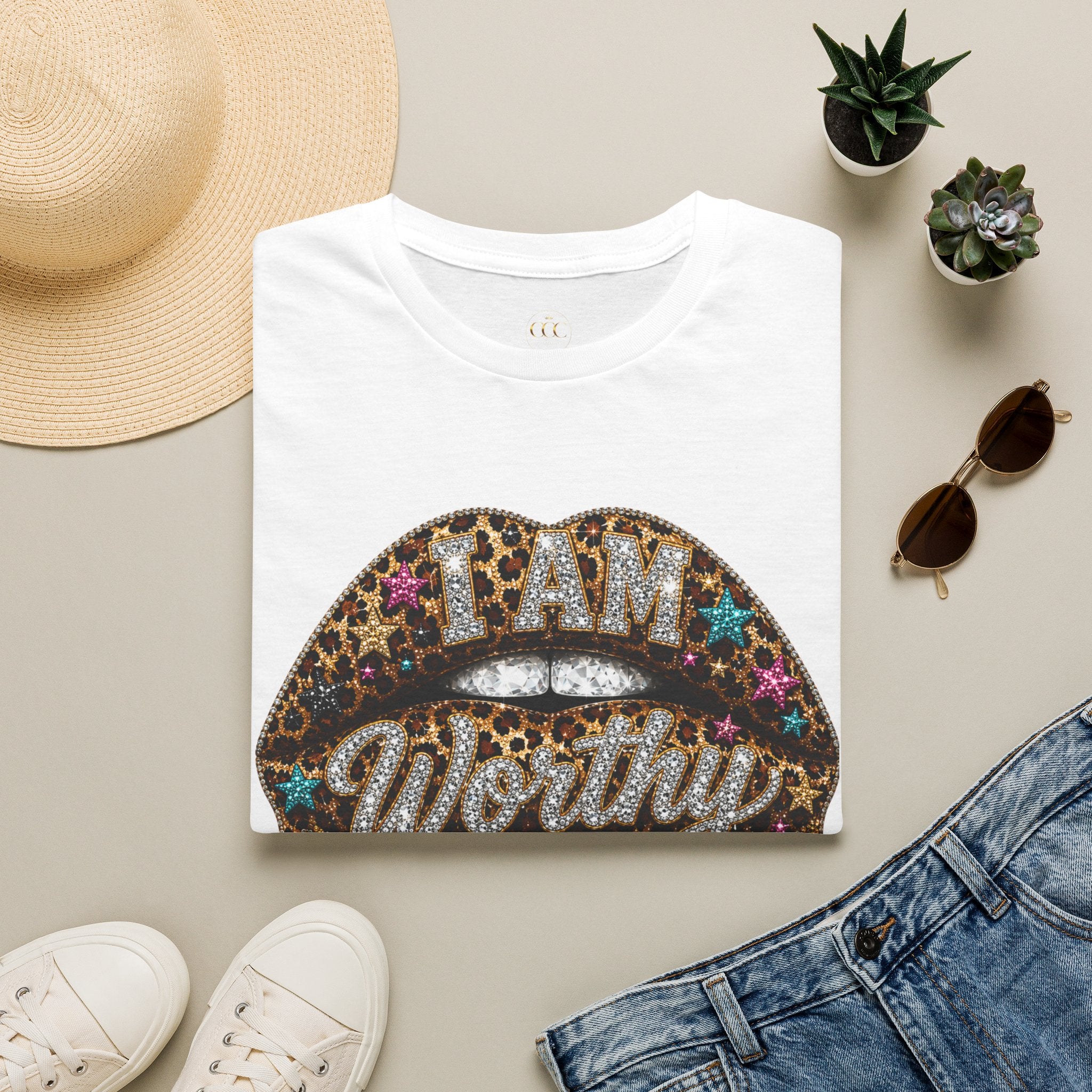 I Am Worthy Drip Lips Graphic Tee