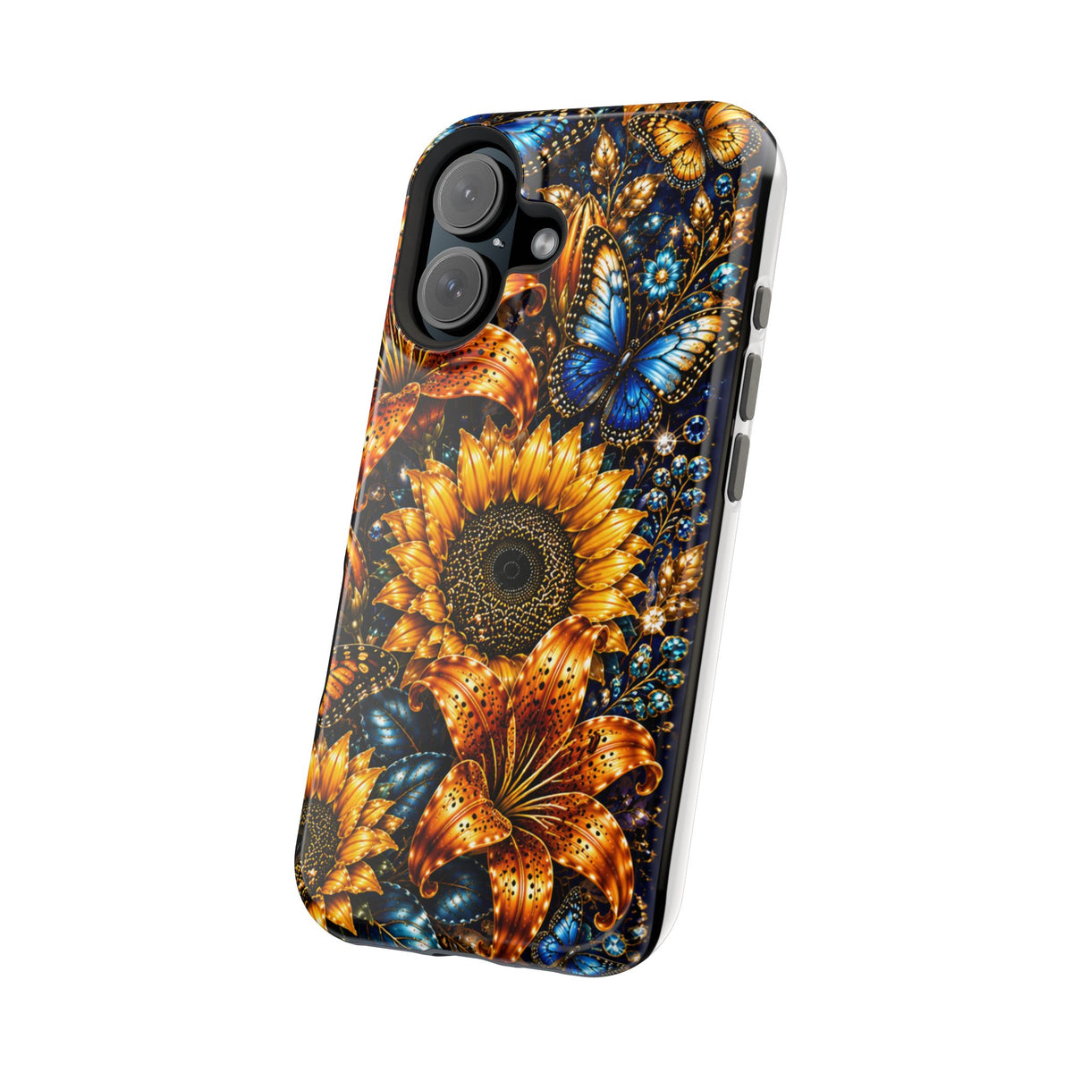 Sunflower & Blue Butterfly Magnetic Impact Phone Case